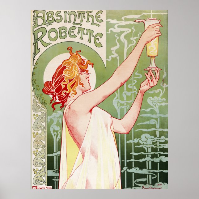 Affiche Art nouveau française "absinthe Robette" (Devant)