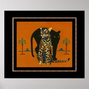 Affiche Art Vintage Léopard