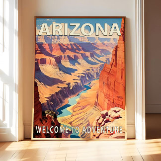 Affiche artistique d'impression de l'État de l'Ari