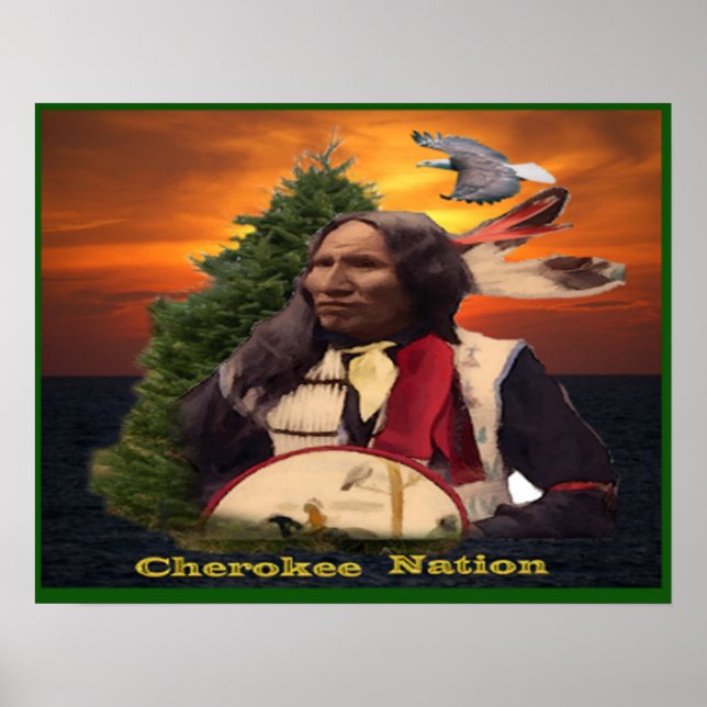 Affiche artistique indienne de Cherokee (Devant)
