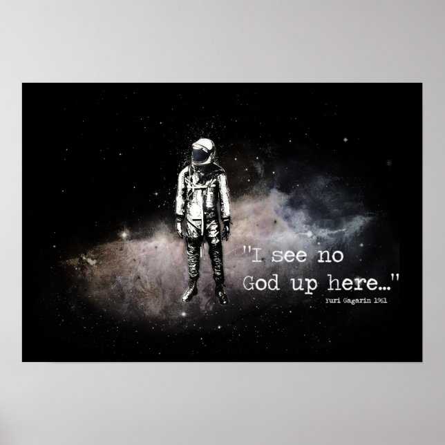 Affiche athée. Je ne vois pas de dieu ici (Devant)