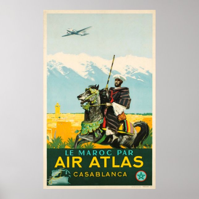 Affiche Atlas Vintage Maroc Casablanca Adv (Devant)