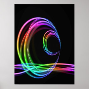 Affiche au néon de bâton de lueur de couleurs