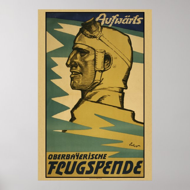 Affiche Aufwärts, Oberbayerische Flugspende WW1 (Devant)