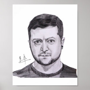 Affiche avec autographe de Zelensky