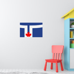 Affiche avec drapeau de Toronto, Canada