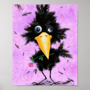 Affiche avec drôle d'oiseau