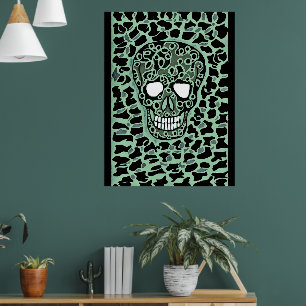 Affiche avec motif de crâne