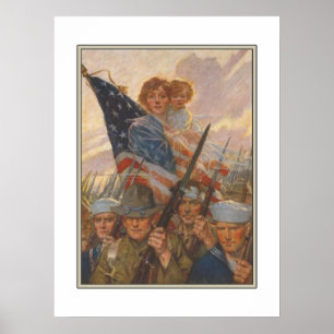 Affiche avec propagande 2ÈME GUERRE MONDIALE améri