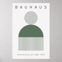 Affiche Bauhaus Vert Sauge