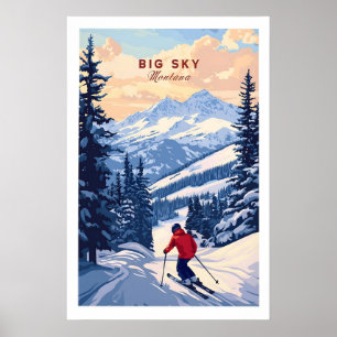Affiche Big Sky Montana - Impression Ski 1