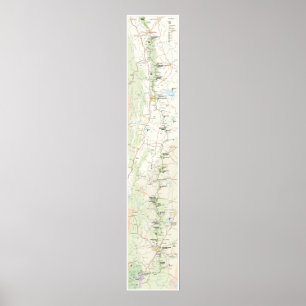 Affiche bleue de carte de route express de Ridge