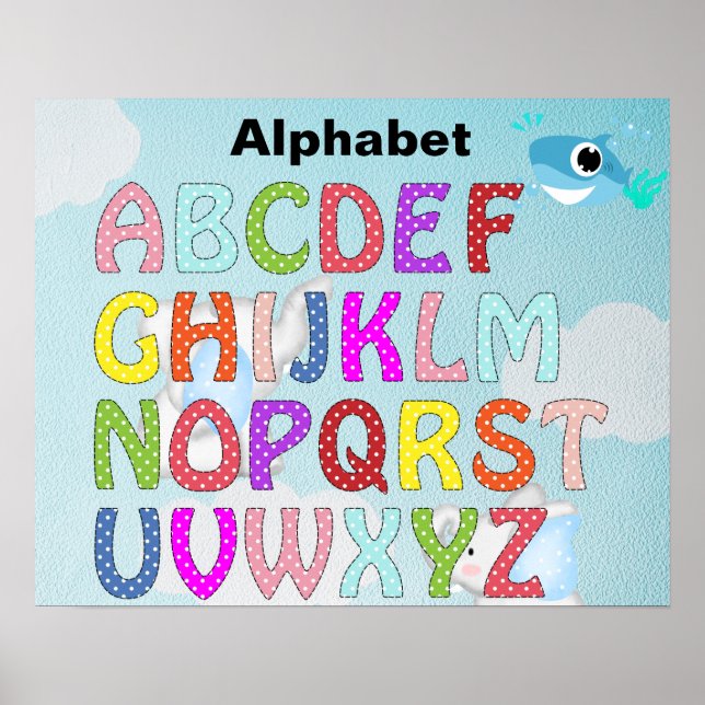 Affiche bleue de l'alphabet (Devant)