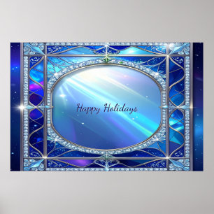 Affiche bleue décorative