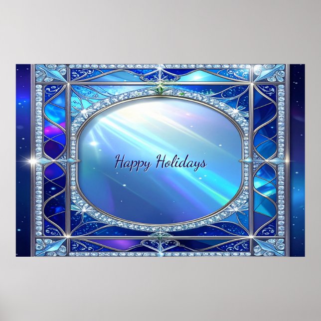 Affiche bleue décorative (Devant)