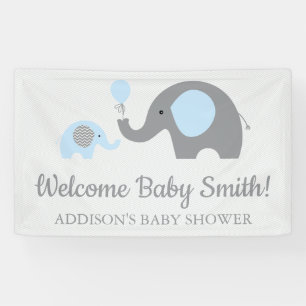 Affiche bleue et grise de bannière de baby shower