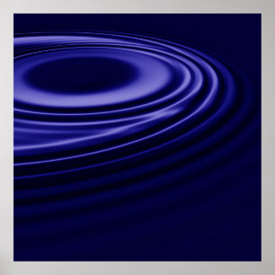 Affiche bleue profonde d'art numérique