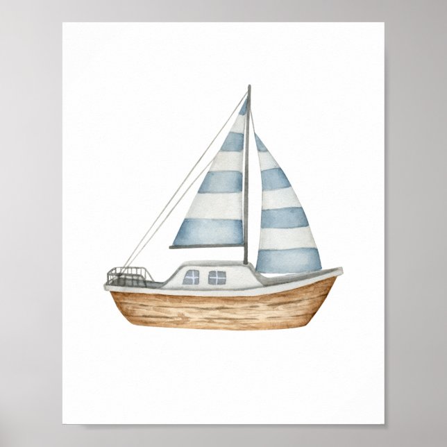 Affiche Bleue Sail Away (Devant)