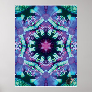 Affiche Bleus Kinetic Collage Kaléidoscope