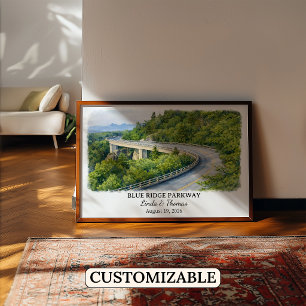 Affiche Blue Ridge Parkway Caroline du Nord, Aquar