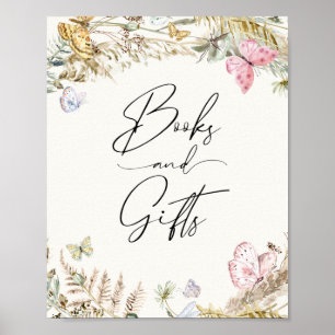 Affiche Boho Papillons Livres et Cadeaux