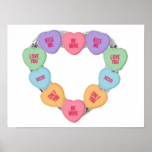 Affiche Bonbons Cœurs d'Amour