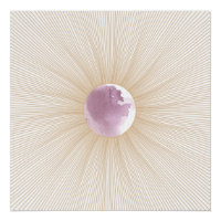 Affiche brillante cycle lunaire géométrique violet