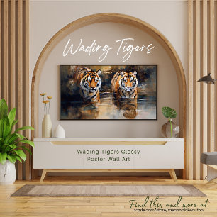 Affiche brillante Les Tigres dans l'eau Décoration