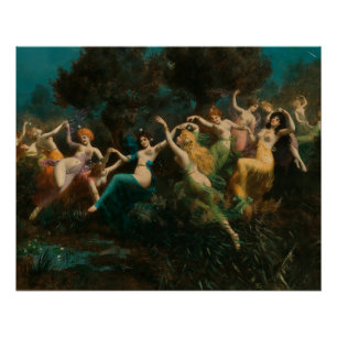 Affiche brillante Moritz Stifter Nymphes