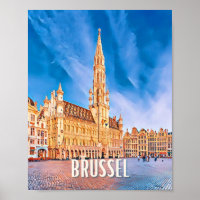 Affiche Bruxelles Belgique Photo Vintage 