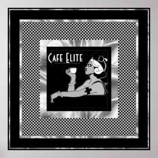 Affiche Café Vintage Élité Art Déco