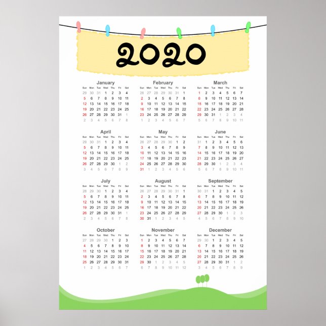 Affiche Calendrier 2020 (Devant)
