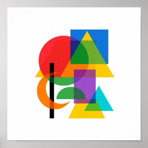 Affiche carrée de formes géométriques Bauhaus
