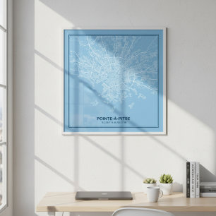 Affiche Carte de Pointe-à-Pitre, Guadeloupe   Plan