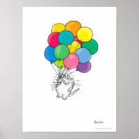 affiche CAT AVEC BALLONS de Sandra Boynton
