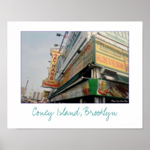 Affiche célèbre des hot-dogs de Nathan