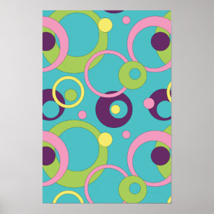 Affiche Cercles Bleus Funky