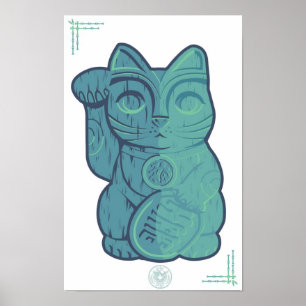 Affiche chanceuse de chat de Tiki