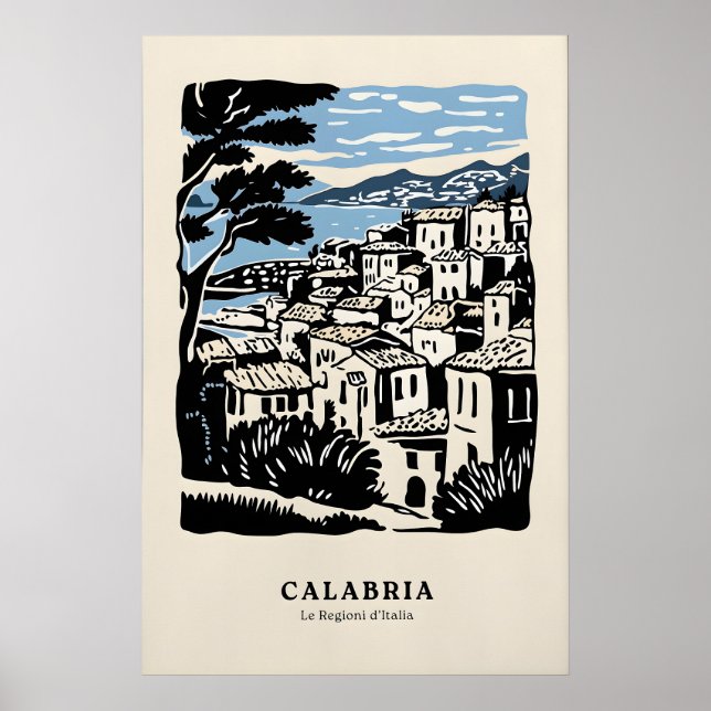 Affiche charmante de la ville de Calabre, Italie n (Devant)