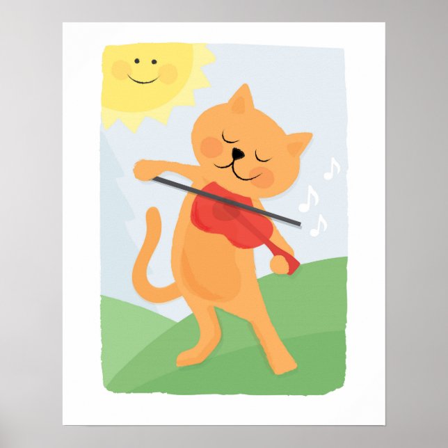 Affiche Chat et Violon (Devant)