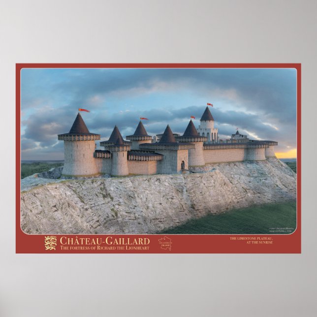 Affiche CHÂTEAU-GAILLARD - Côté rocher, à l'aube (Devant)