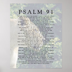 Affiche chrétienne tête de lion Psaume 91
