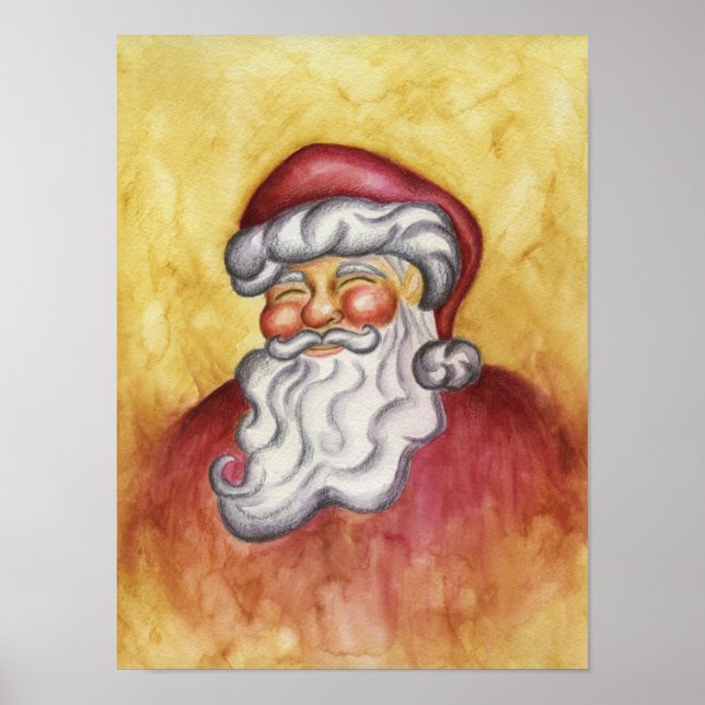 Affiche classique du Père Noël Art de Noël (Devant)