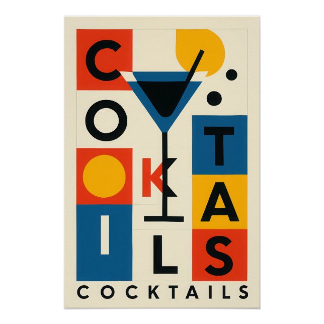 Affiche Cocktails - Style structuré (Devant)