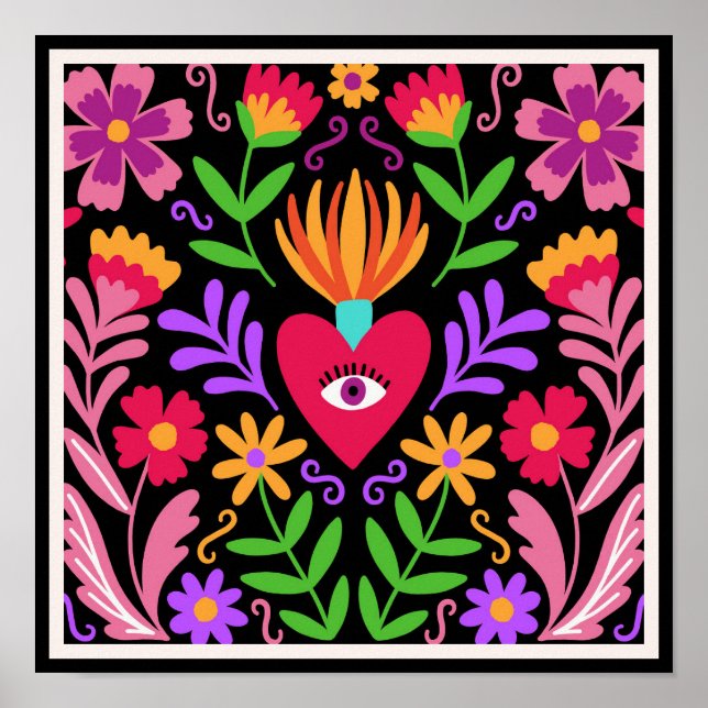 Affiche colorée de design artistique mexicain (Devant)