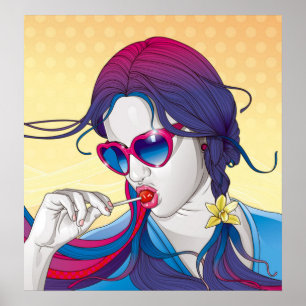 Affiche colorée de fille