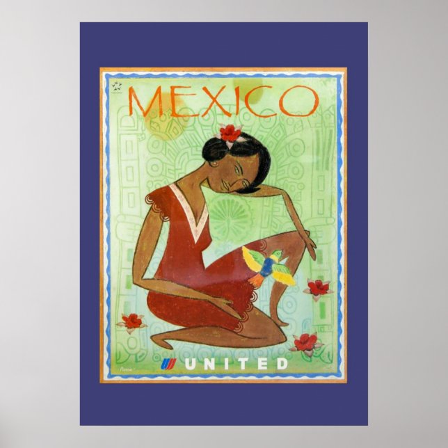 Affiche colorée de voyage mexicain (Devant)