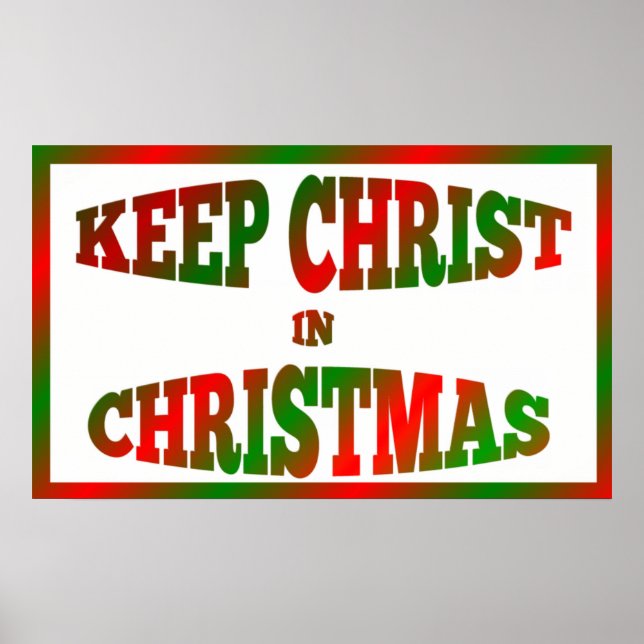 Affiche colorée Garder le Christ en Noël (Devant)