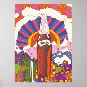 affiche commerciale de soda de style vintage