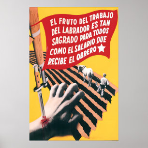 Affiche communiste de la guerre civile espagnole L